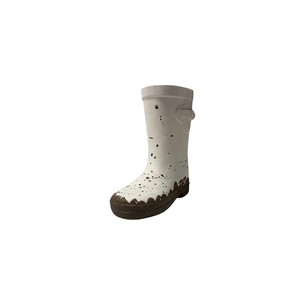 Thumbnail: White Resin Rain Boot Planter | Farmhouse Garden Decor | Rustic Boot Vase