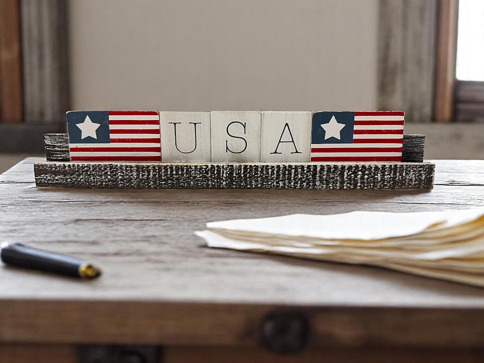 Thumbnail: Patriotic USA Wood Ledgie Kit - Rustic American Flag Decor Blocks