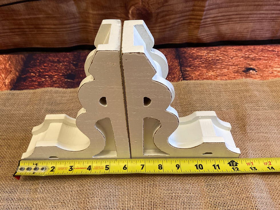 Thumbnail: White Corbel Bookends Set - Vintage Style Architectural Book Ends - Shabby Chic