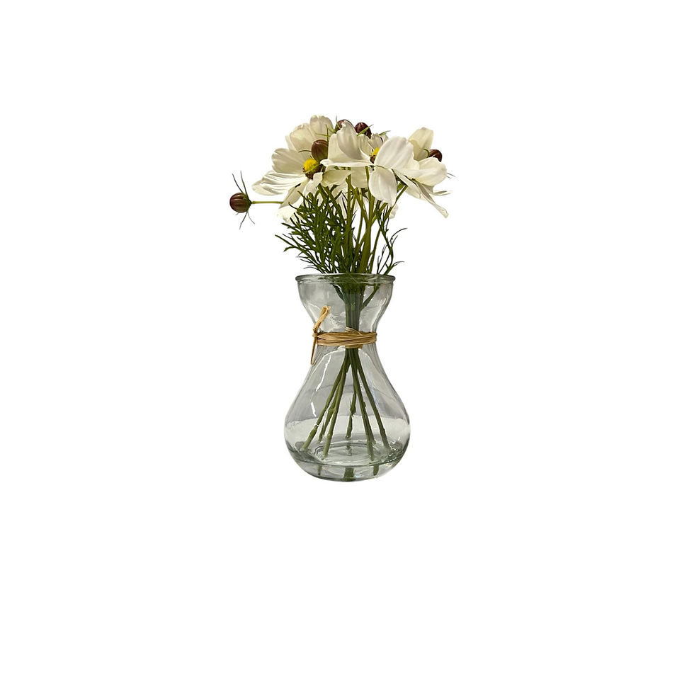 Thumbnail: White Cosmos in Glass Bud Vase | Artificial Flower Arrangement