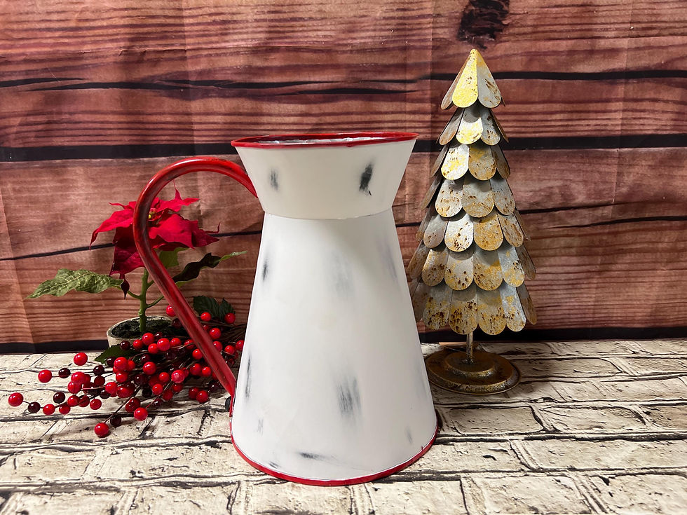 Thumbnail: Distressed Metal Snowman Pitcher, Whimsical Farmhouse Winter Decor