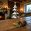 Thumbnail: Rustic Galvanized Evergreen Display Stand - Wood Base Holiday Decor