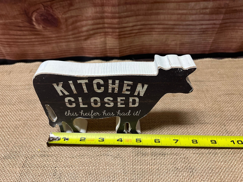 Thumbnail: Chunky Cow Shelf Sitter, Kitchen Closed or Faith Sign, Farmhouse Decor