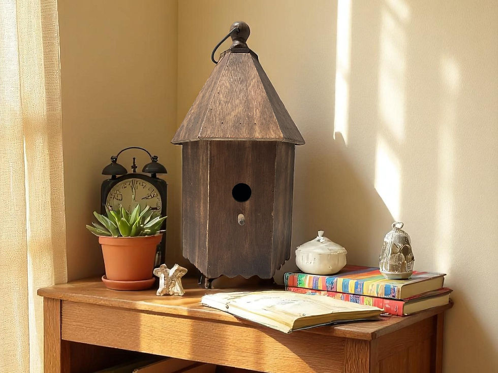 Thumbnail: Rustic Wooden Birdhouses - Hanging or Freestanding Indoor Decor - Farmhouse