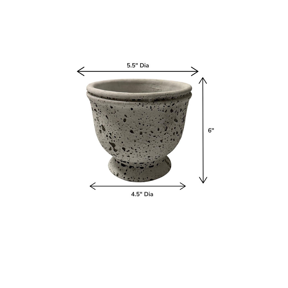 Thumbnail: Speckled Cement Urn Planter | Distressed Pedestal Pot | Farmhouse Indoor Outdoor