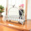 Thumbnail: Vintage Metal Arch Display Stand - White Distressed Tray with Bird Accent