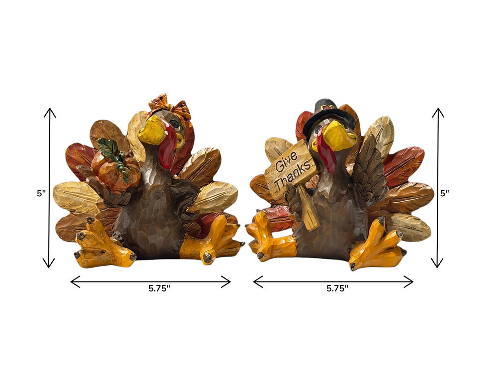 Thumbnail: Resin Harvest Turkey Figurine, Thanksgiving Decor, Choose Style or Set of 2
