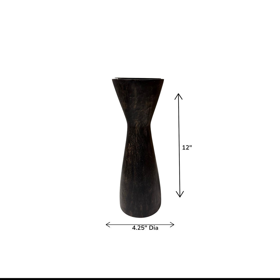 Thumbnail: Black Hourglass Wood Candle Holder | Ebony Taper or Pillar | Dark Wood