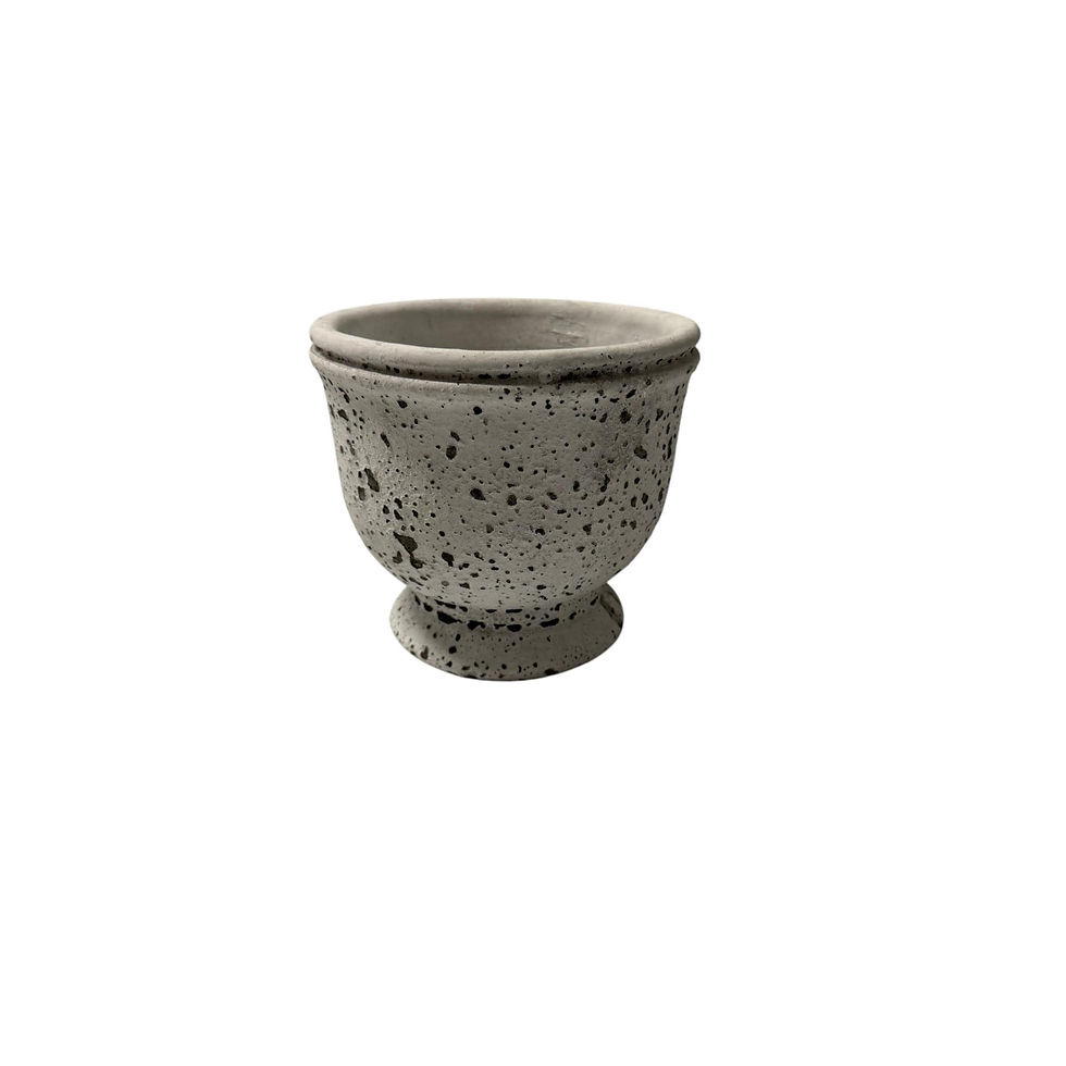 Thumbnail: Speckled Cement Urn Planter | Distressed Pedestal Pot | Farmhouse Indoor Outdoor
