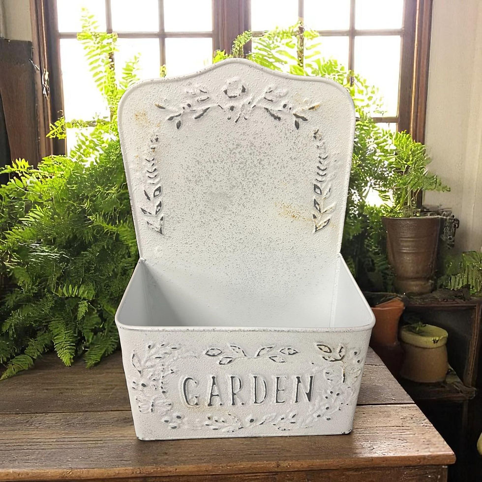 Thumbnail: Vintage Style Metal Hanging Pocket - Farmhouse Decor - Rustic Garden Wall