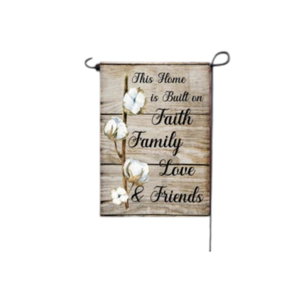 Thumbnail: Faith Family Love & Friends Garden Flag | Cotton Stem Farmhouse Yard Decor