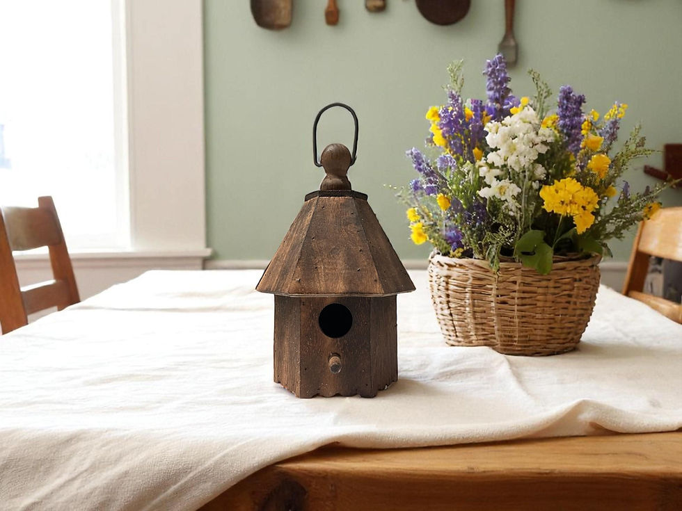 Thumbnail: Rustic Wooden Birdhouses - Hanging or Freestanding Indoor Decor - Farmhouse