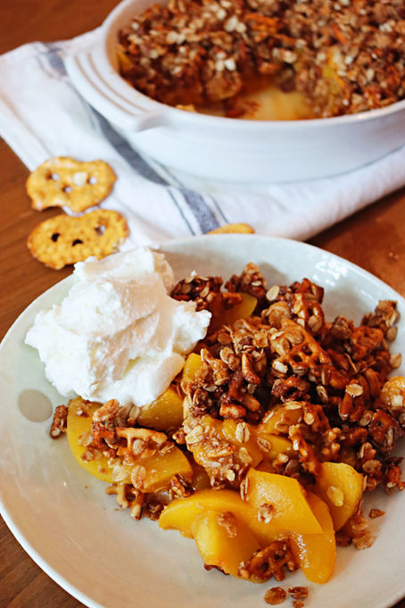 Peach and Pretzel Crisp (Vegan, GF-Friendly)