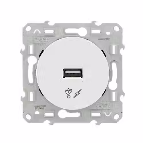 SCHNEIDER Odace Prise chargeur USB blanc