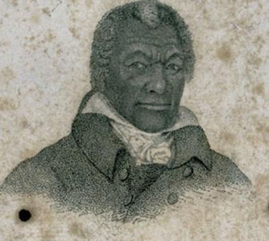 "Engraved portrait of James Armistead Lafayette (c. 1759-1830)". After the painting by John B. Martin
