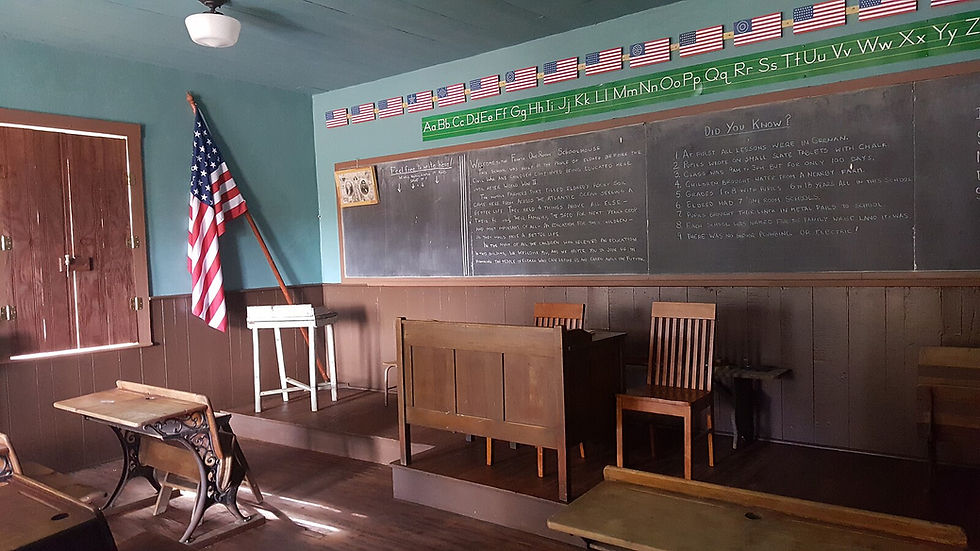 Interior of the 1855 one room schoolhouse in Eldred Township, Monroe County Pennsylvania