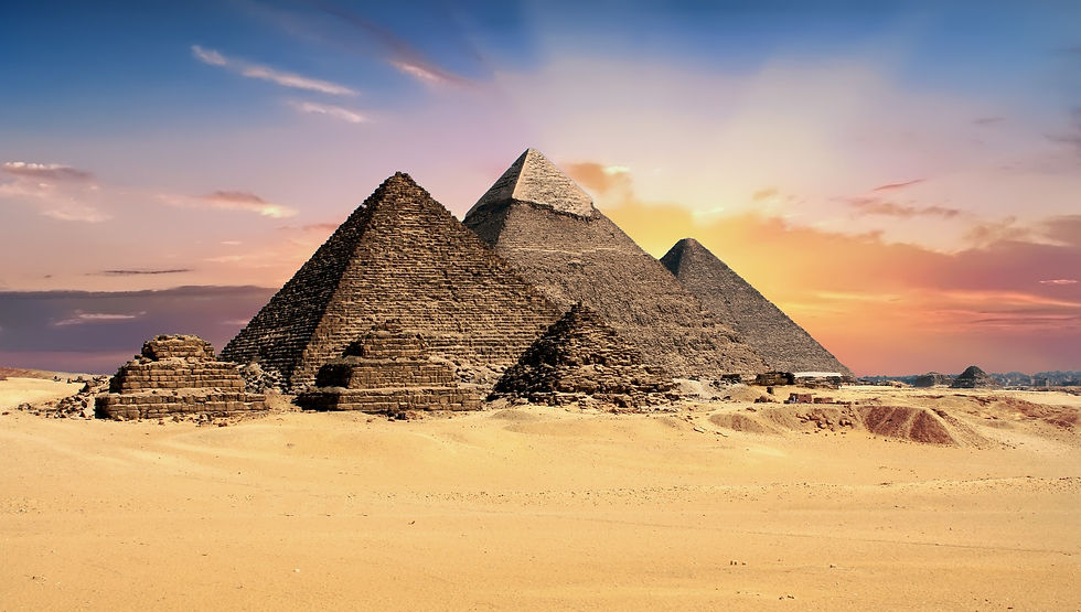 Photograph of the pyramids at Giza