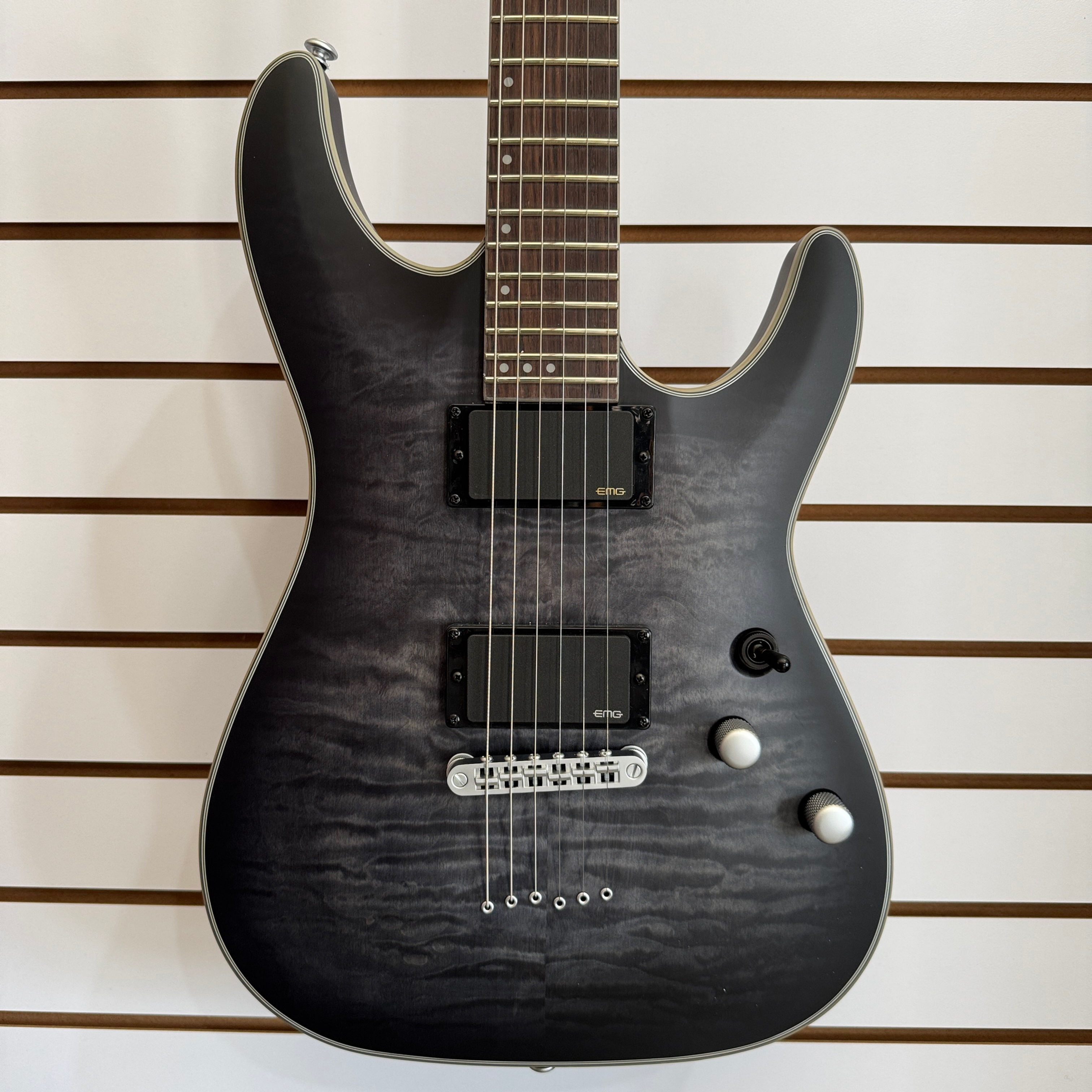 Schecter C-1 Platinum - See-Thru Black Satin