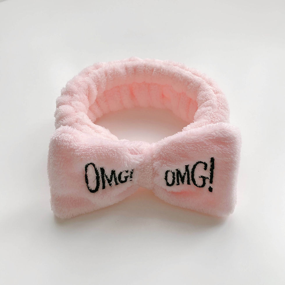 Thumbnail: Spa Bow Headband Plush Face Wash Makeup Hair Band Cute Skincare Headband