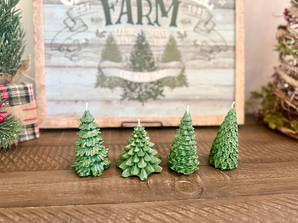 personalized tree candles set of four custom color scented holiday decor candles