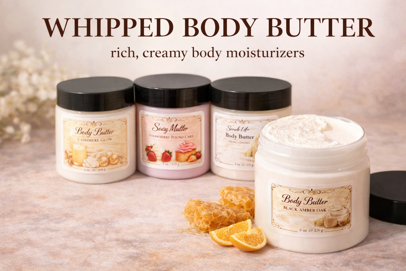 Whipped Body Butter for a luxury feel