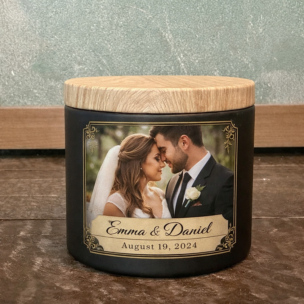 Wedding photo customized label