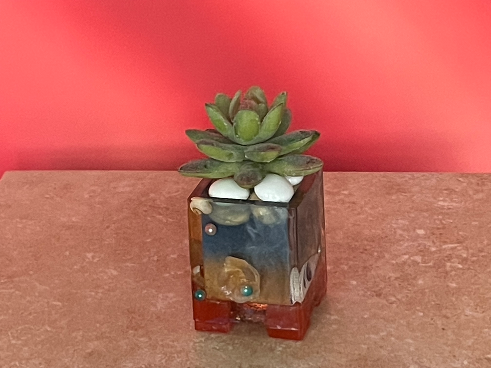 Thumbnail: Artificial Succulents in Hand-Made Pot 2