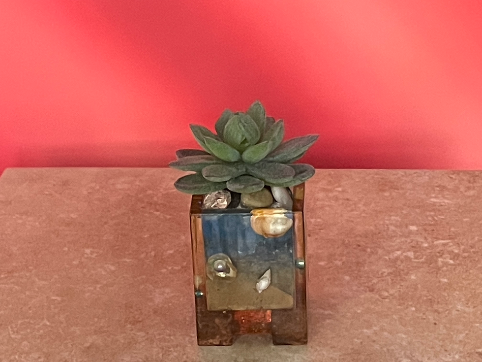 Thumbnail: Artificial Succulents in Hand-Made Pot