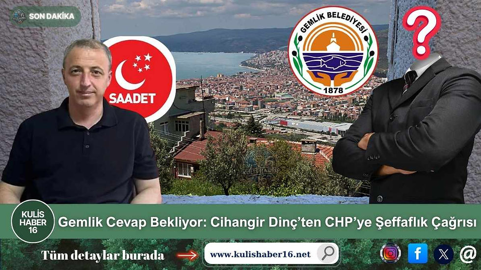 Gemlik Cevap Bekliyor: Cihangir Dinç’ten CHP’ye Şeffaflık Çağrısı