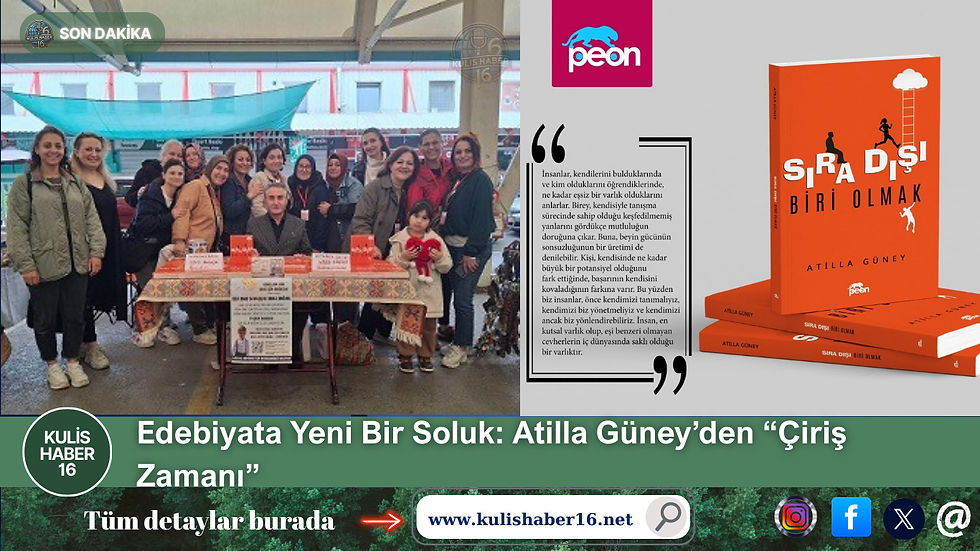 Kalemiyle yalnızca hikâyeler anlatmakla kalmayan, aynı zamanda okurlarının iç dünyasına dokunabilen nadir yazarlardan biri olan Atilla Güney, çok yakında yayınlanacak yeni romanı “Çiriş Zamanı” ile yeniden gündemde. Daha önceki eserleriyle büyük yankı uyandıran yazar, bu defa daha derin, daha edebi bir anlatımla karşımıza çıkıyor.