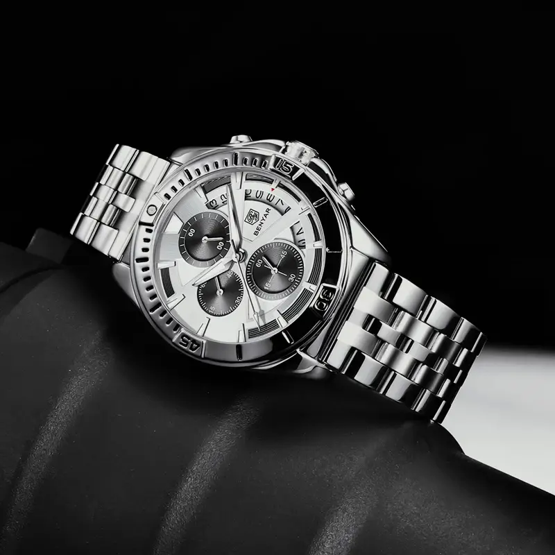 Thumbnail: Luxury 5180 Stainless Steel Quartz Watch