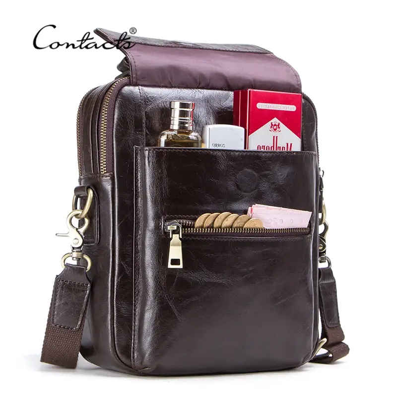 Thumbnail: New Genuine Leather Messenger Bag