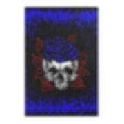 Blue Rose Skull Area Rugs 