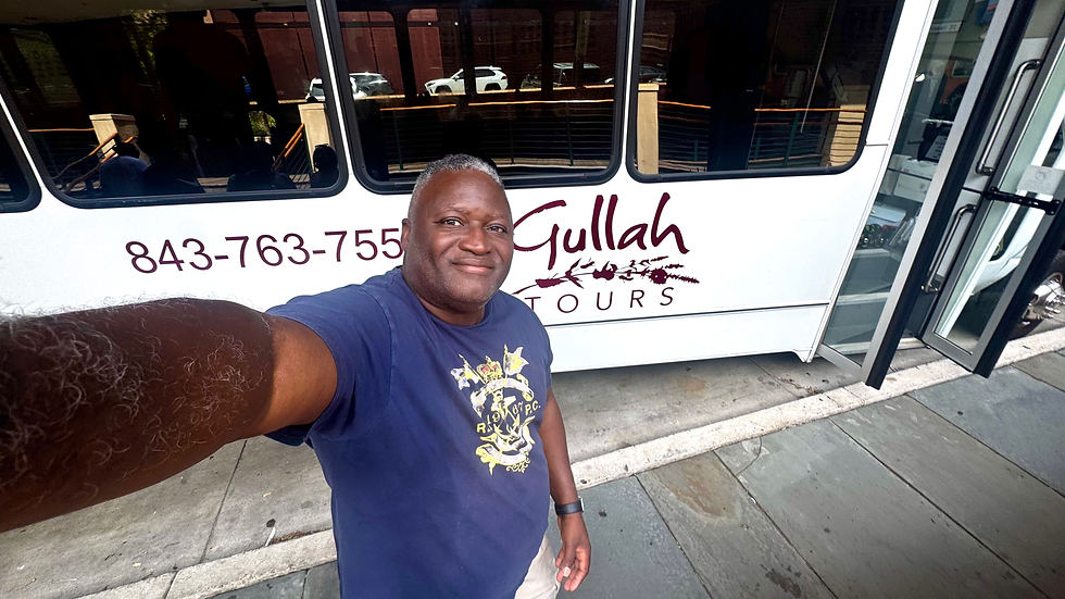 Keith L. Major Sr. stands beside the Gullah Tours bus following an outstanding exploration of Charleston’s Black history and Gullah Geechee heritage. Informative, engaging and deeply rooted in local culture, the tour offers an essential perspective on the people who helped build and define the Lowcountry. Highly recommended. Photograph by Keith L. Major Sr.