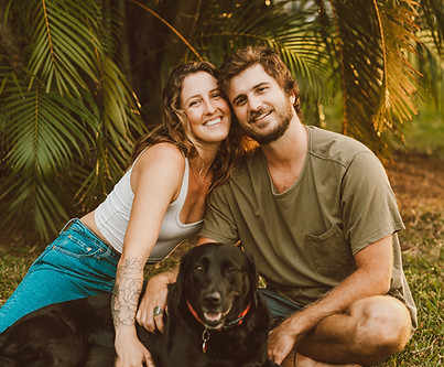 Annie and Nick Hart and their black lab Malu
