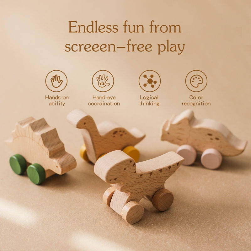Miniatura: Brinquedo Sensorial Montessori Dinossauro Infantil
