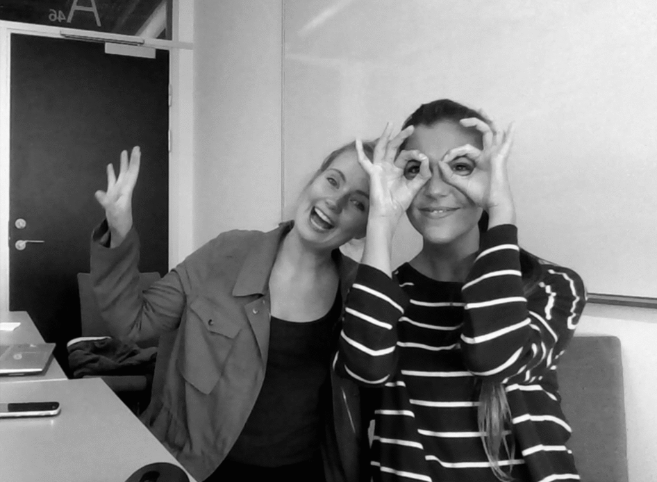 Mira and Tanja combining work with play