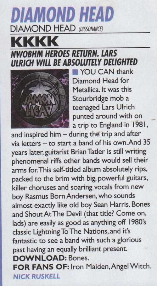 Kerrang - Diamond Head 2016 Review