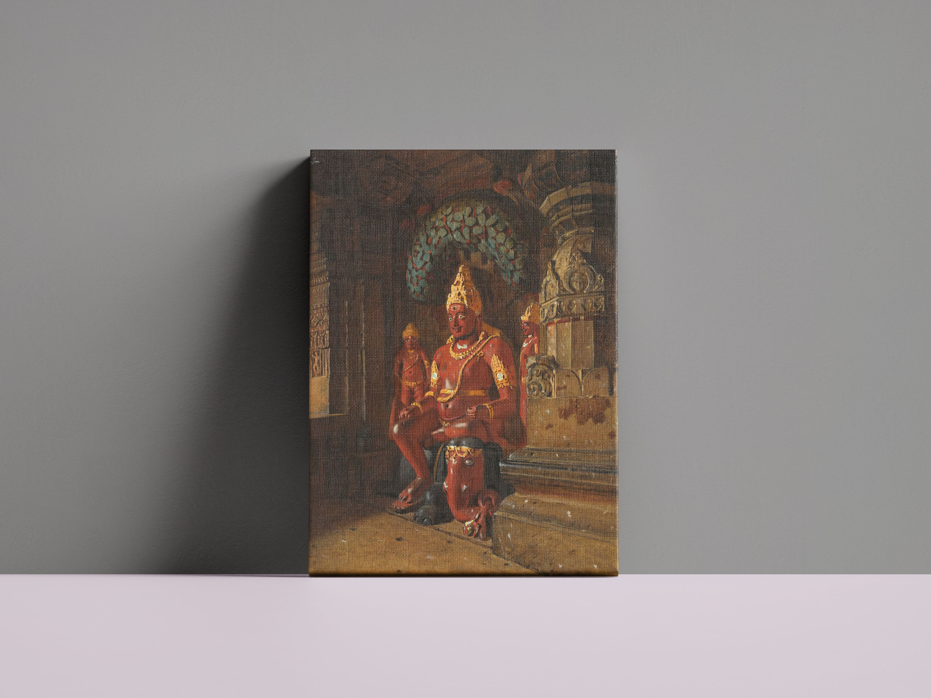 Statue of Vishnu at the Temple of Indra Ellora | Hindu God Painting | Home Decor