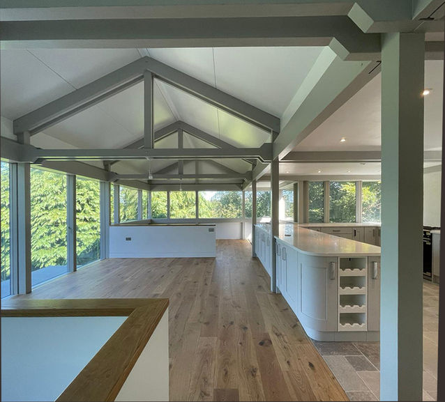 Vaulted living spaces and panoramic views: house near Tenby, Pembrokeshire, Wales.