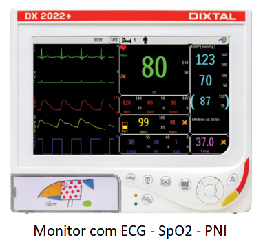 Monitor Multiparâmetro ECG SpO2 PNI