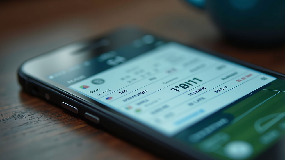 Close-up view of a smartphone screen displaying a betting slip for a football match