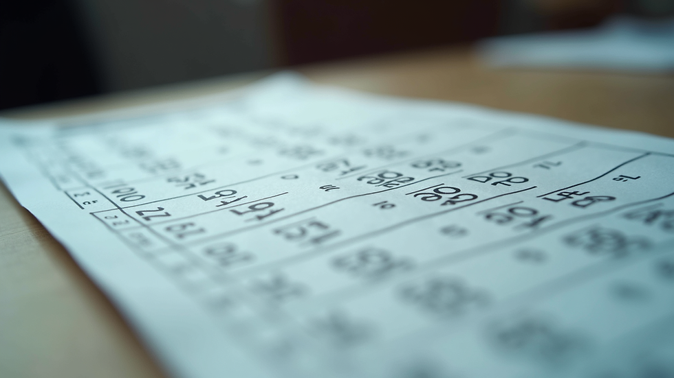 Close-up view of a football betting slip with odds and numbers