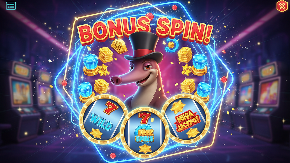 Close-up view of a slot game screen showing bonus features