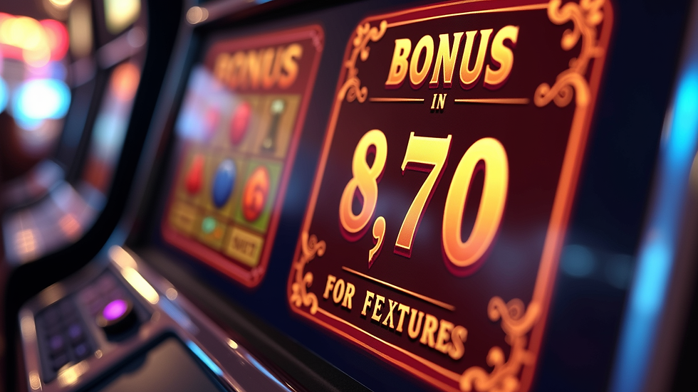 Close-up view of slot game interface showing bonus features