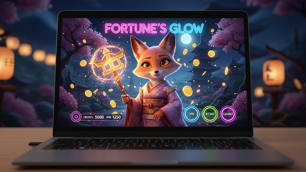 Eye-level view of a laptop screen showing an online casino game interface