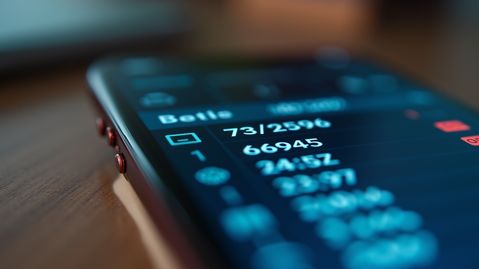 Close-up view of a smartphone displaying live sports betting odds