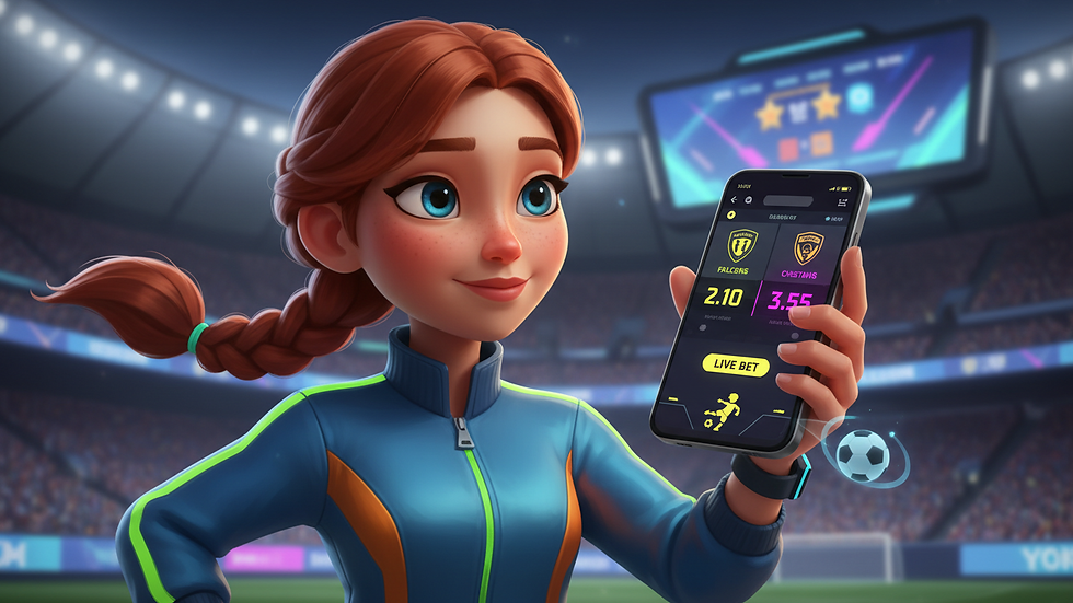 Close-up view of a smartphone showing live soccer betting odds