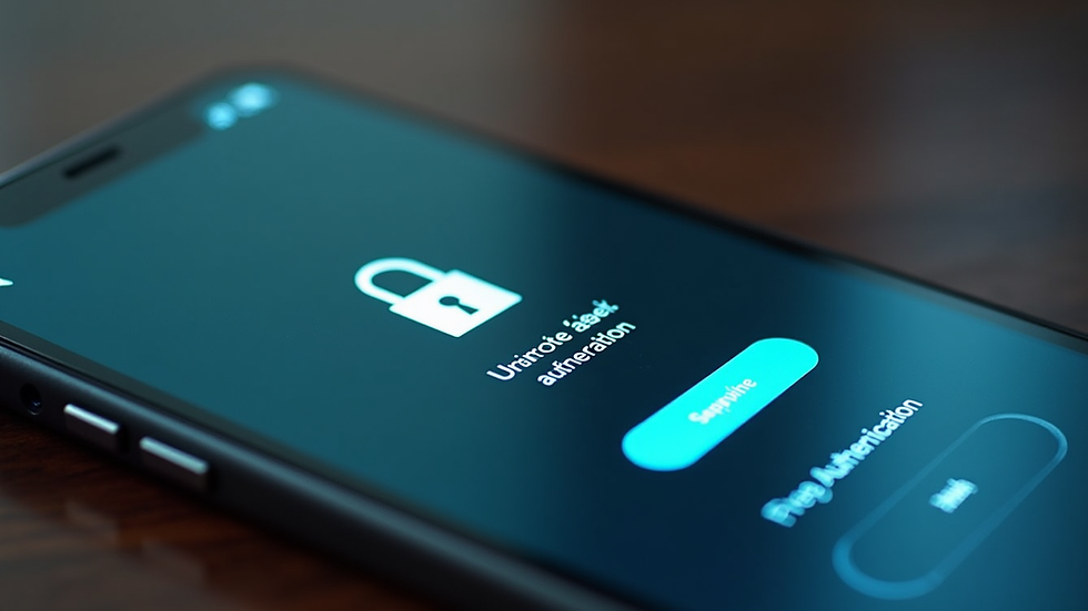 Close-up view of a smartphone showing a secure login screen with two-factor authentication