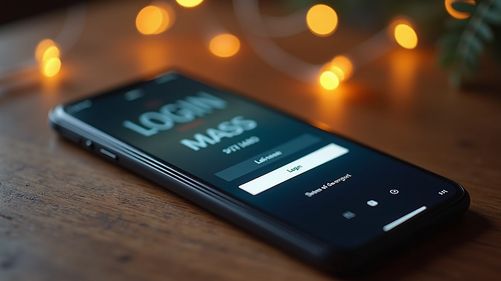 Close-up view of a smartphone screen showing login form for online slot platform